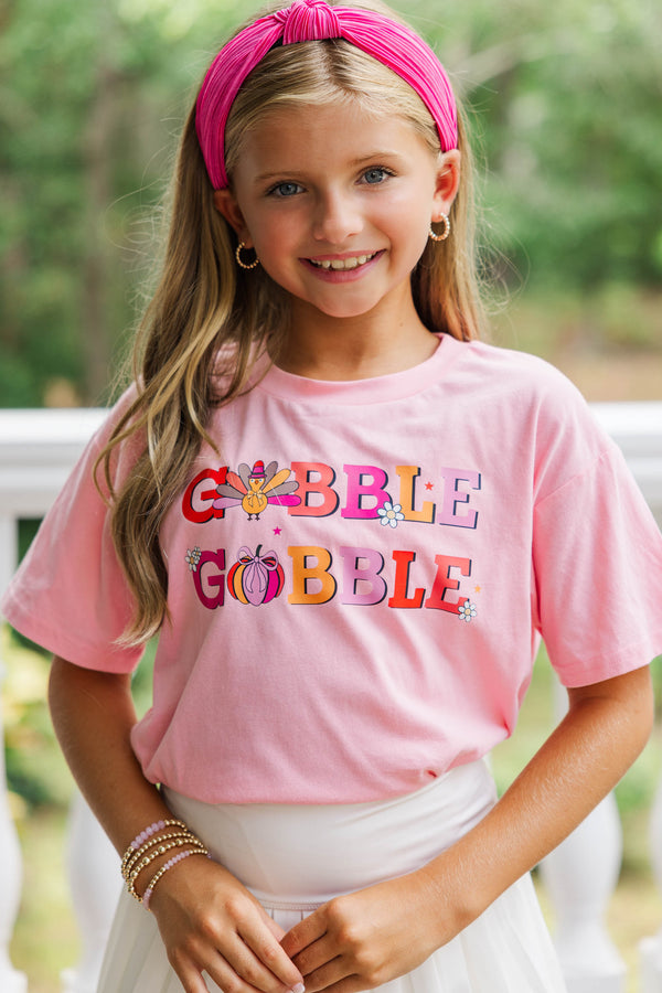 Girls: Gobble Gobble Blush Graphic Tee