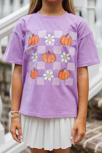 Girls: Autumn Daze Lavender Graphic Tee