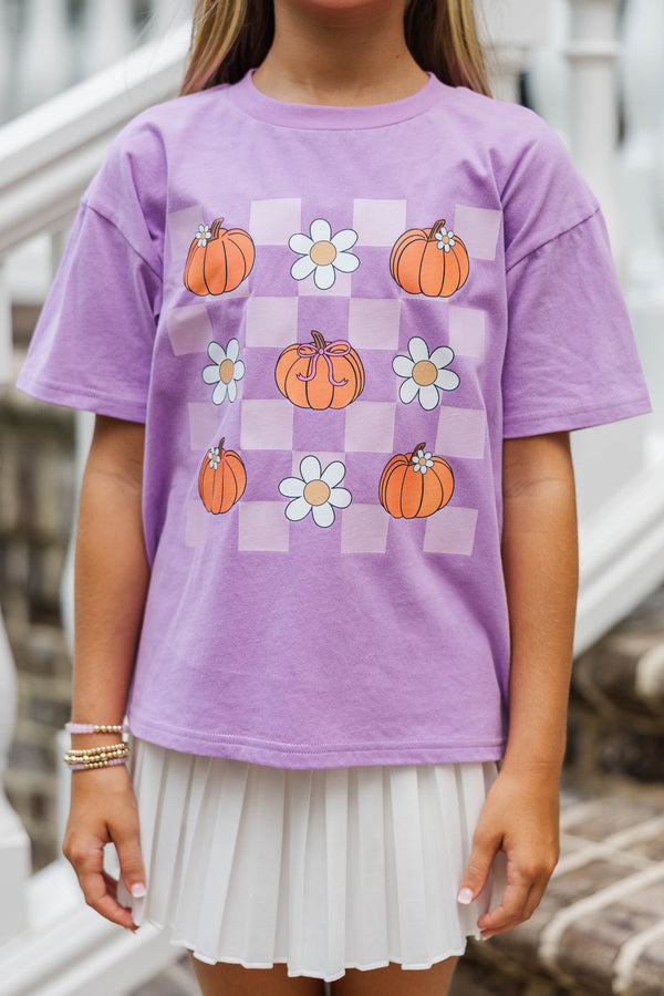 Girls: Autumn Daze Lavender Graphic Tee