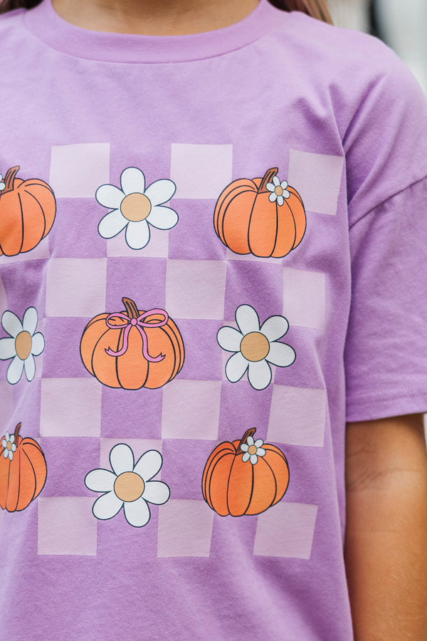 Girls: Autumn Daze Lavender Graphic Tee