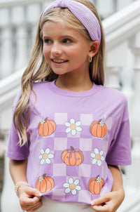 Girls: Autumn Daze Lavender Graphic Tee