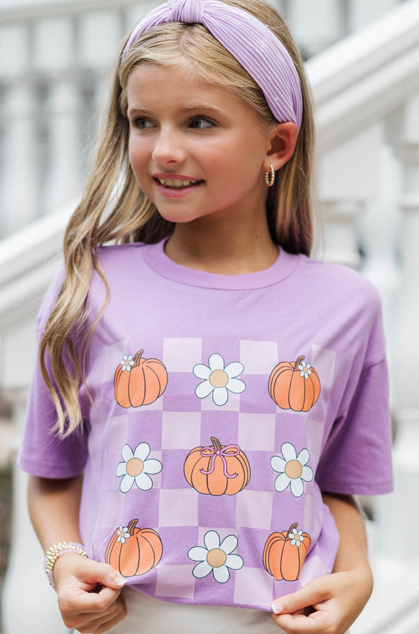 Girls: Autumn Daze Lavender Graphic Tee
