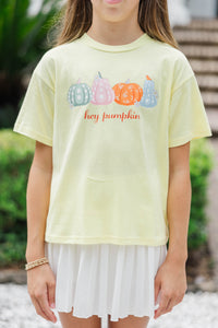 Girls: Hey Pumpkin Yellow Graphic Tee