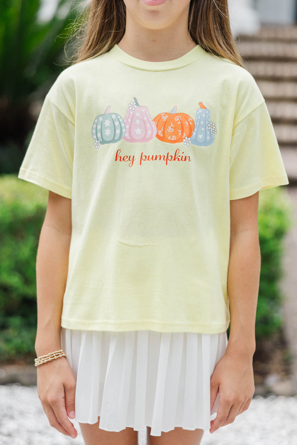 Girls: Hey Pumpkin Yellow Graphic Tee