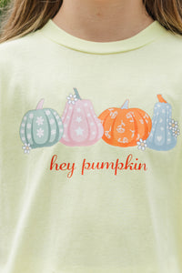 Girls: Hey Pumpkin Yellow Graphic Tee