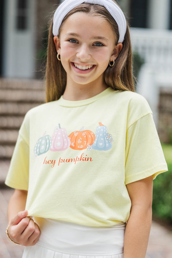 Girls: Hey Pumpkin Yellow Graphic Tee
