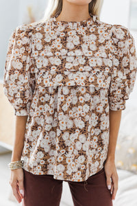 NURSING COLLECTION: Made For This Brown Floral Blouse