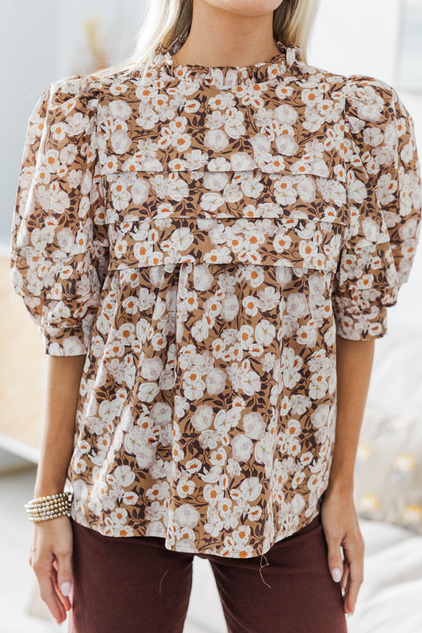 NURSING COLLECTION: Made For This Brown Floral Blouse