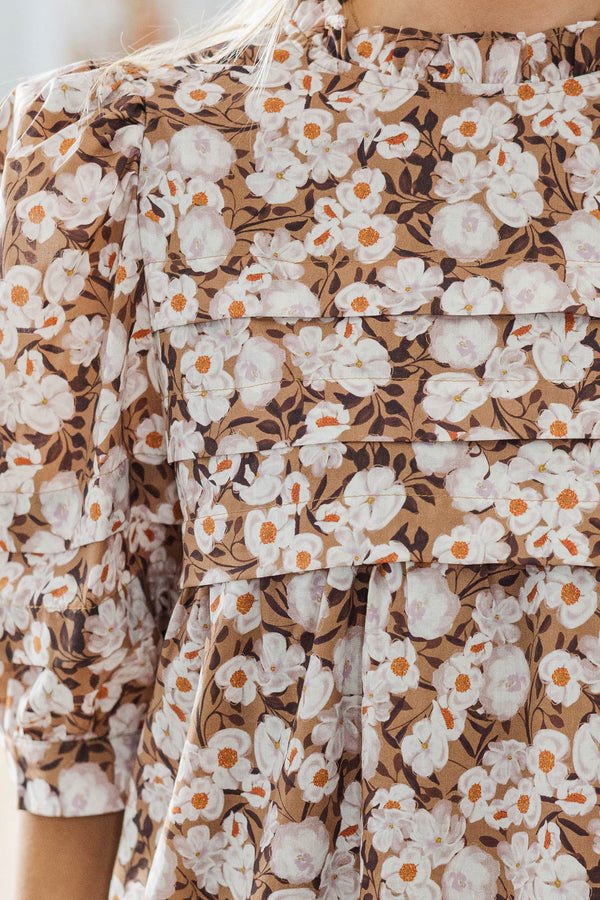 NURSING COLLECTION: Made For This Brown Floral Blouse