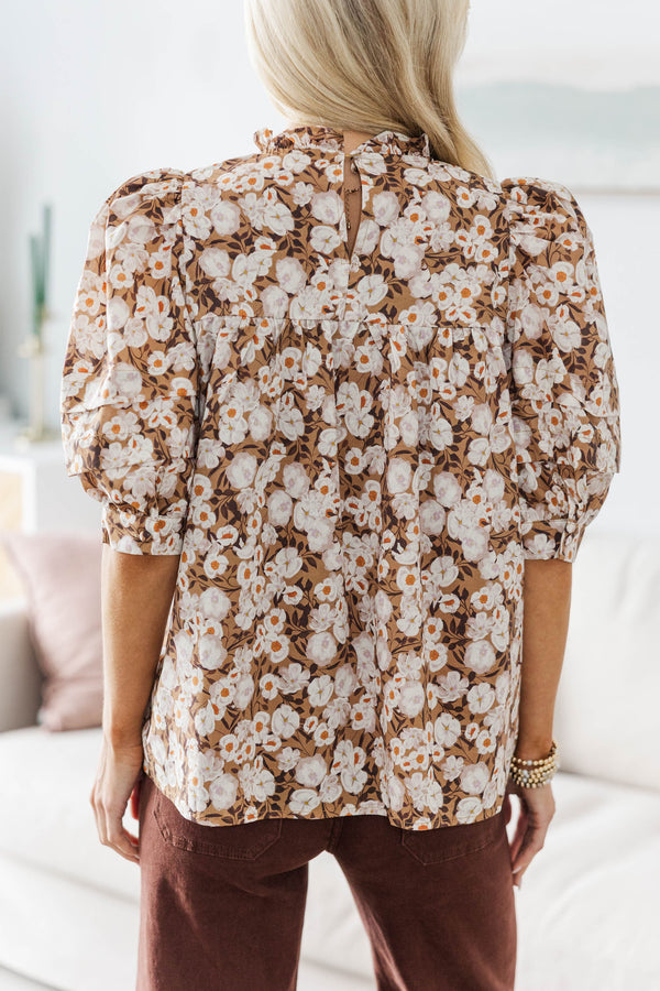 NURSING COLLECTION: Made For This Brown Floral Blouse