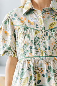 NURSING COLLECTION: Giving Your All Taupe Floral Blouse