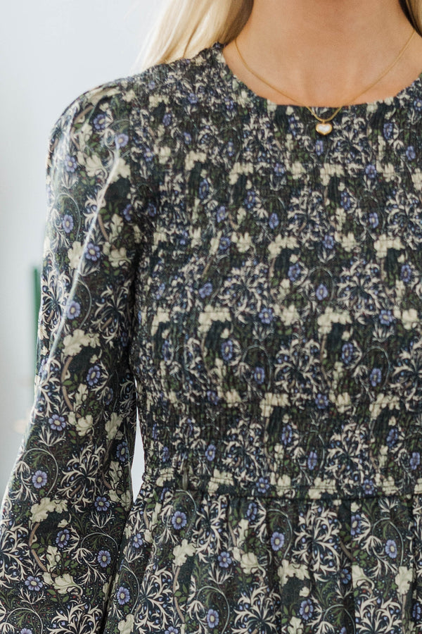 NURSING COLLECTION: Best Day Olive Toile Midi Dress