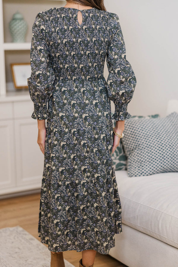 NURSING COLLECTION: Best Day Olive Toile Midi Dress