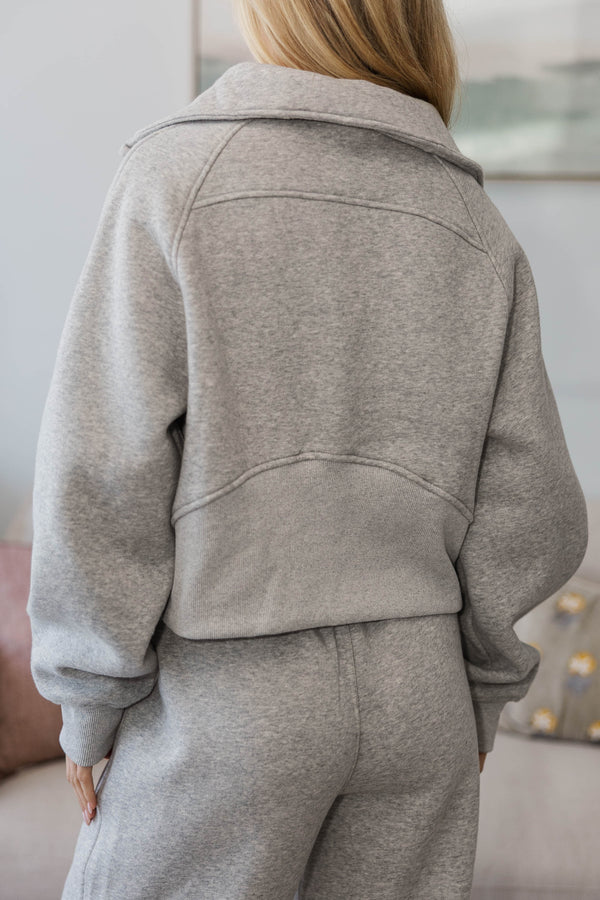 NURSING COLLECTION: Love In Every Layer Heather Gray Pullover