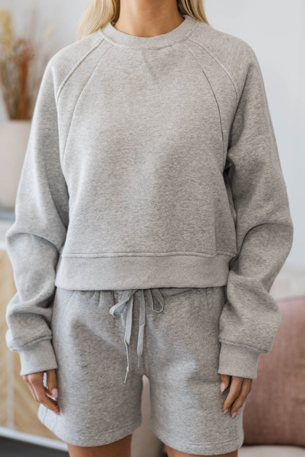 NURSING COLLECTION: Hold Me Near Heather Grey Pullover