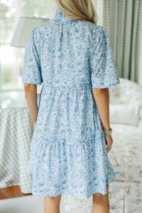 NURSING COLLECTION: Feeling Your Best Blue Toile Babydoll Dress