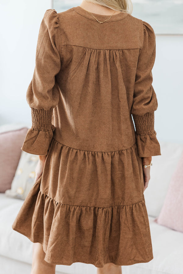 NURSING COLLECTION: In Your Happy Place Brown Corduroy Dress
