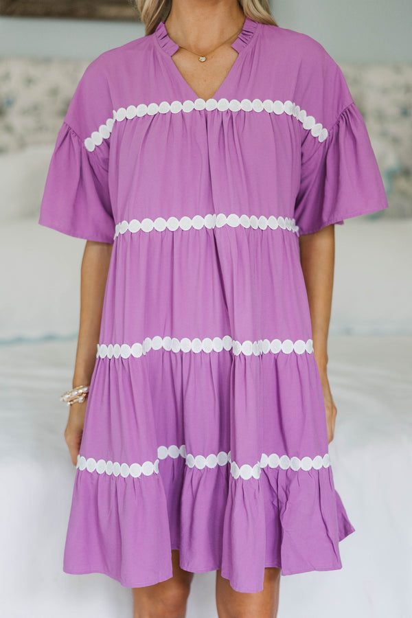 NURSING COLLECTION: Just Can't Lose Plum Rickrack Dress