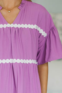 NURSING COLLECTION: Just Can't Lose Plum Rickrack Dress