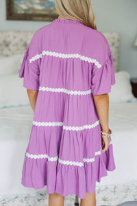 NURSING COLLECTION: Just Can't Lose Plum Rickrack Dress