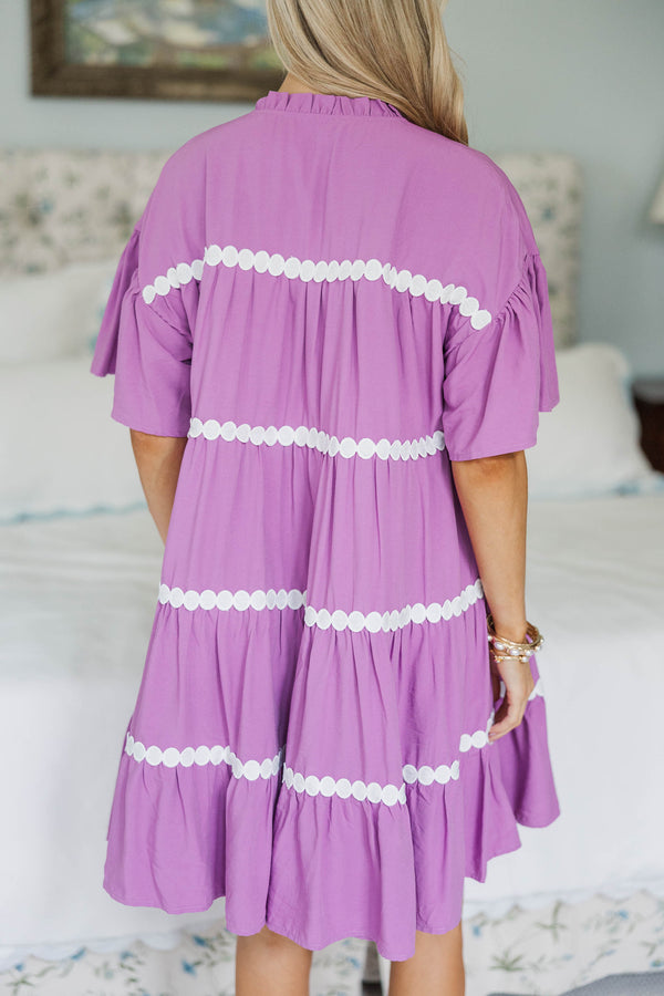NURSING COLLECTION: Just Can't Lose Plum Rickrack Dress