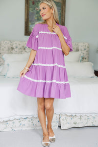 NURSING COLLECTION: Just Can't Lose Plum Rickrack Dress