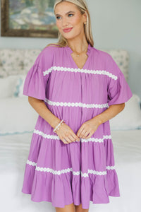 NURSING COLLECTION: Just Can't Lose Plum Rickrack Dress