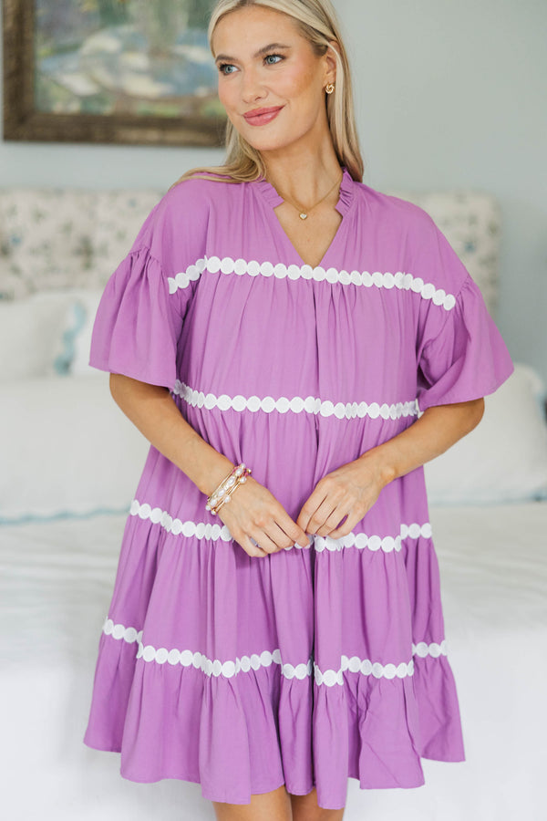 NURSING COLLECTION: Just Can't Lose Plum Rickrack Dress