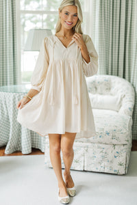 NURSING COLLECTION: Through The Years Brown Striped Babydoll Dress