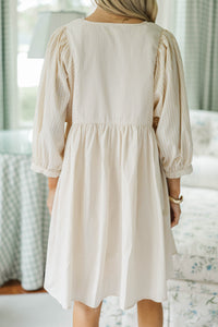 NURSING COLLECTION: Through The Years Brown Striped Babydoll Dress