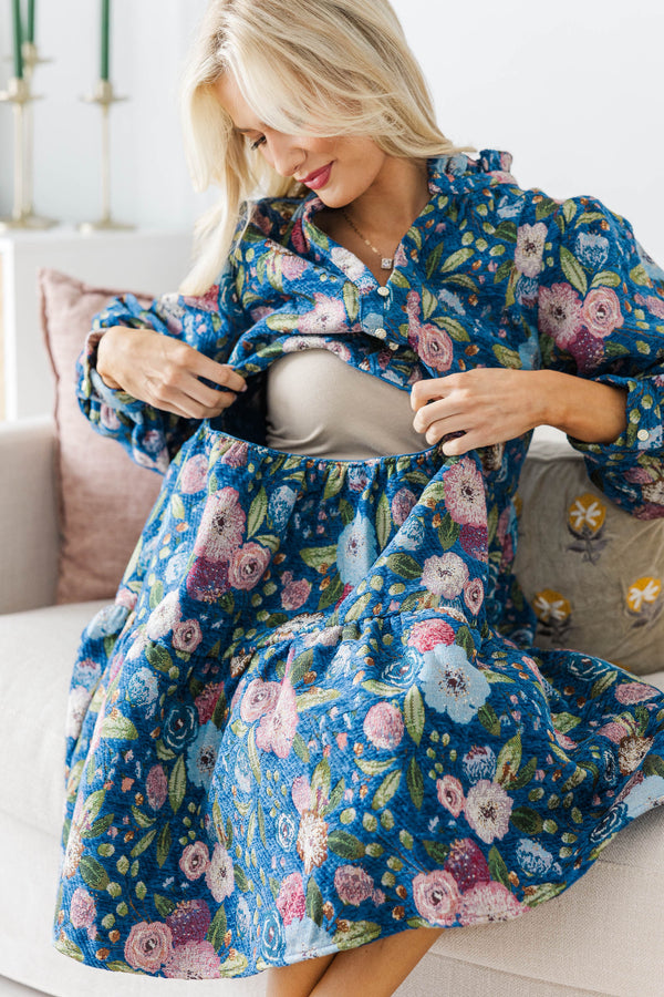 NURSING COLLECTION: Grace In Bloom Navy Floral Dress