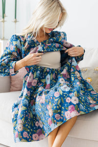 NURSING COLLECTION: Grace In Bloom Navy Floral Dress
