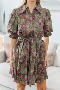 NURSING COLLECTION: Making Plans Olive Floral Dress