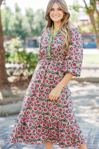 Our Love Grows Sage Floral Midi Dress