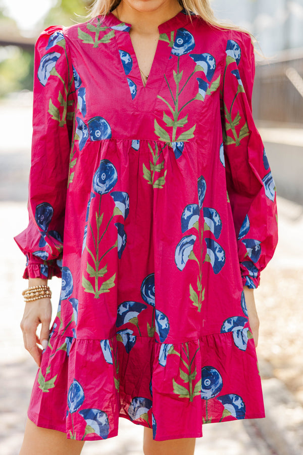 Berry Blossom Plum Floral Dress