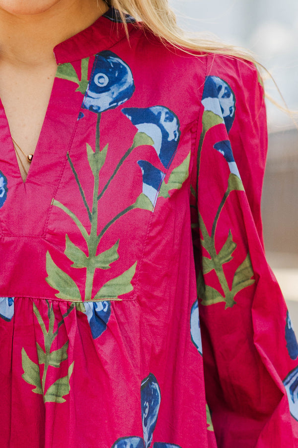 Berry Blossom Plum Floral Dress