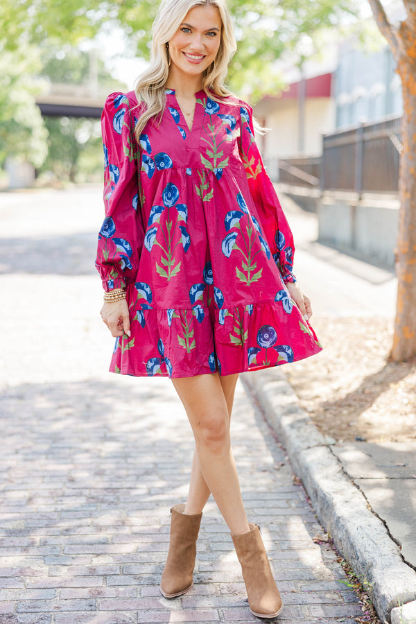 Berry Blossom Plum Floral Dress