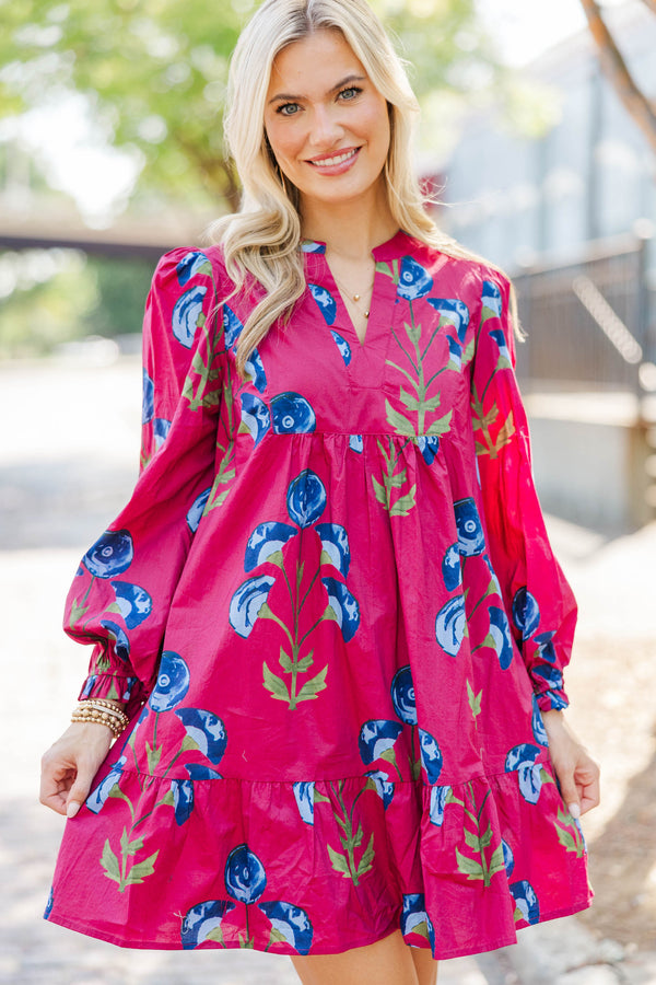 Berry Blossom Plum Floral Dress