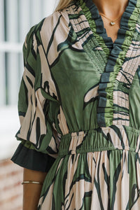 The Meadows Sage Floral Midi Dress