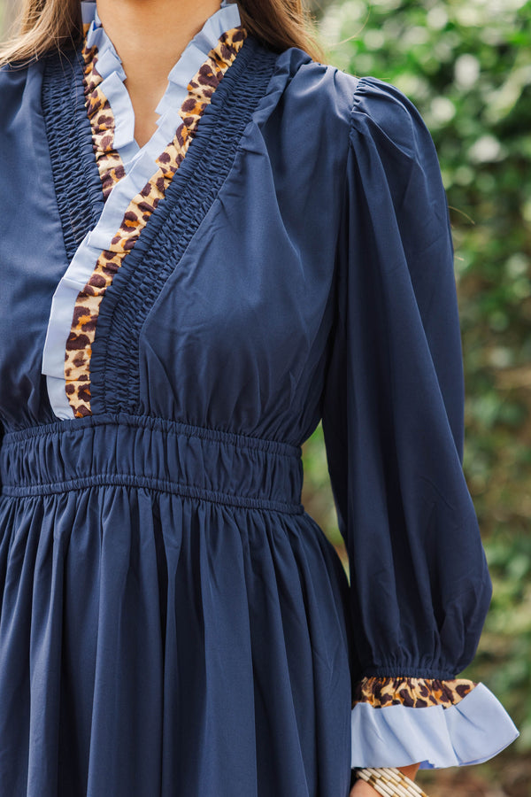 Inner Beauty Shines Navy Midi Dress