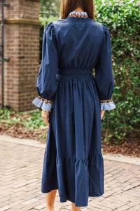 Inner Beauty Shines Navy Midi Dress