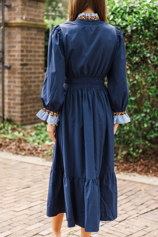 Inner Beauty Shines Navy Midi Dress