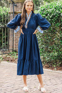 Inner Beauty Shines Navy Midi Dress