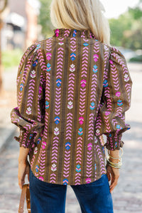 Freshly Picked Brown Floral Blouse