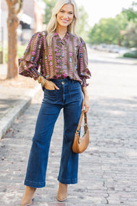 Freshly Picked Brown Floral Blouse