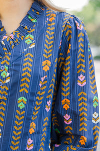 Freshly Picked Navy Floral Blouse