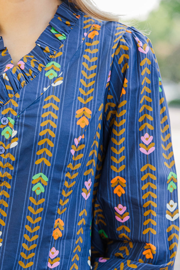 Freshly Picked Navy Floral Blouse