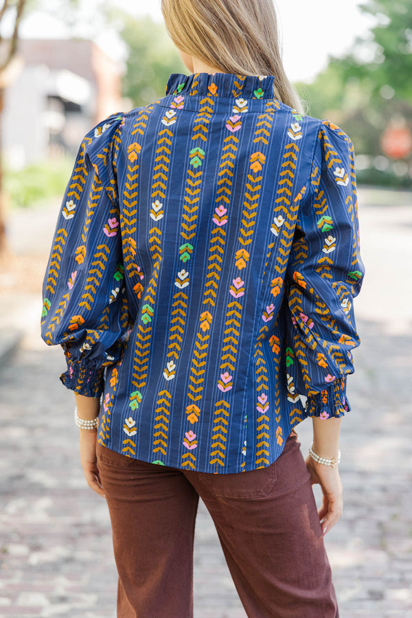 Freshly Picked Navy Floral Blouse