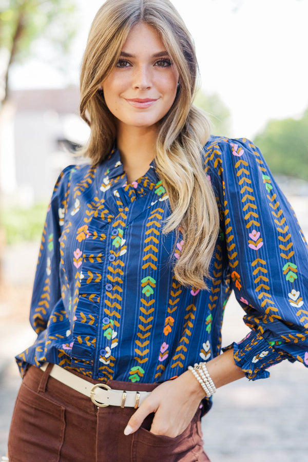 Freshly Picked Navy Floral Blouse