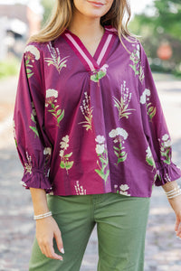 Promise Me This Plum Floral Blouse